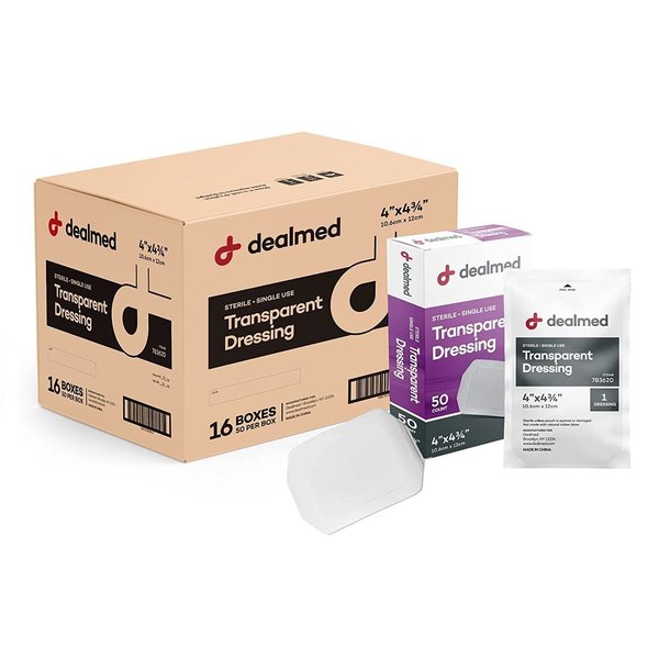 Dealmed Transparent Dressing, 50/Bx, 16 Bx/Cs, 800PK 783620